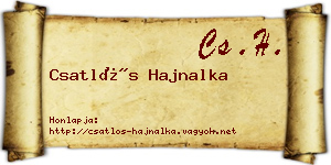 Csatlós Hajnalka névjegykártya